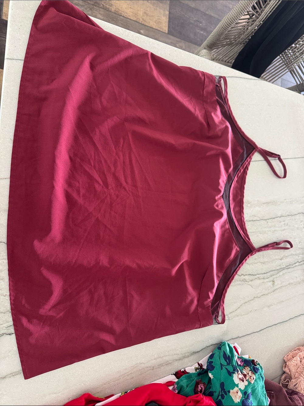 Women’s Satin Slip Camisole Tank Top - Wine
